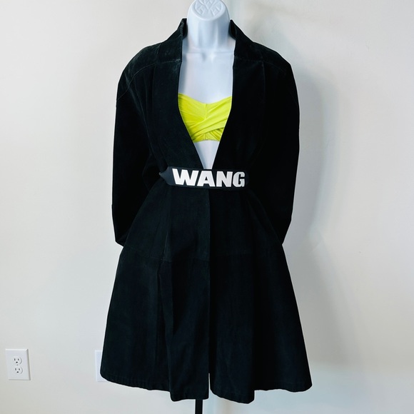 Lovely Black Genuine Leather Suede Swing Jacket Size 14 - Picture 3 of 12